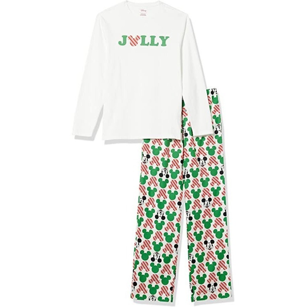 Disney Flannel Pajama Sleep Sets, Mickey Holiday-Mens, Medium